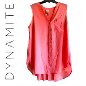 2/$25- DYNAMITE Salmon Pink Back Pleated Sleeveless Top